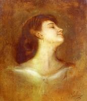 Franz von Lenbach - Portrait Of A Lady In Profile